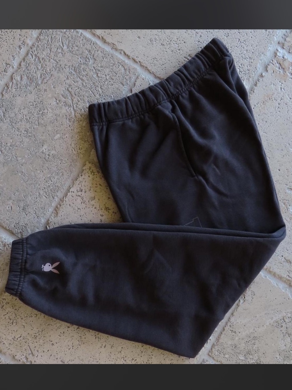 PacSun Black Sweat Joggers with Small Bunny Logo